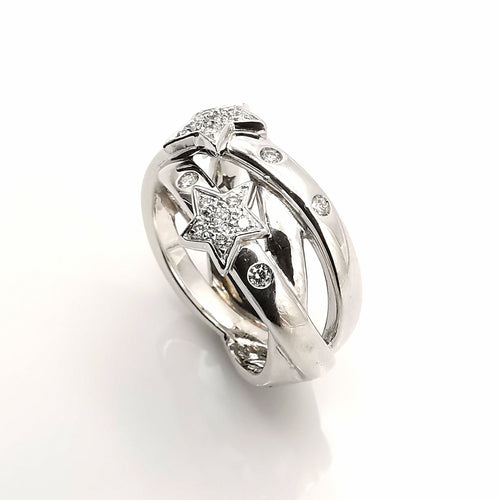 Bague 59 Bague en or blanc diamants 58 Facettes