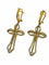 Boucles d'oreilles Boucles d'oreilles croix en or jaune, diamants blancs et jaunes naturels 58 Facettes