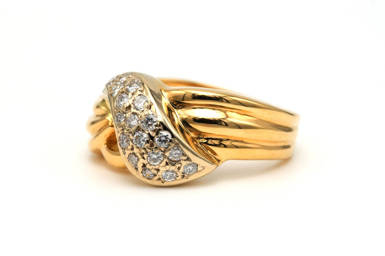 Bague 55 Bague contemporaine or jaune sertie de diamants (+-0.236ct) 58 Facettes 20419