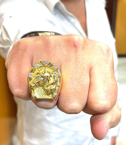 Bague Bague fer à cheval en or 18 carats et diamants 58 Facettes