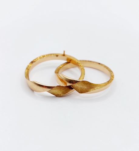 Bague 55 Alliance jumelées victorienne or rose gimmel (circa 1896) antique 58 Facettes A05213