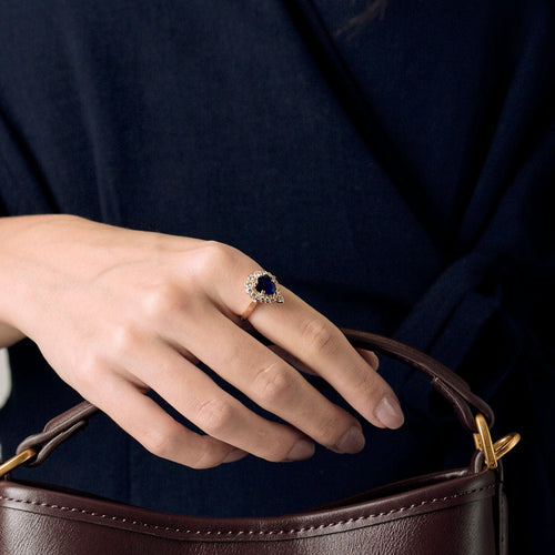 Bague 51 Bague en or jaune, saphir et diamants 58 Facettes B250541