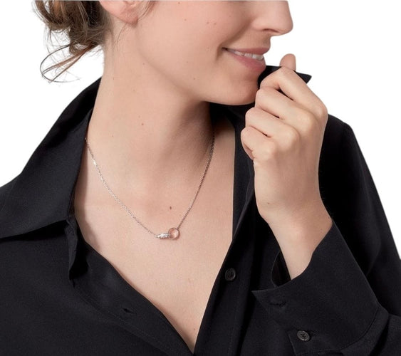 Naszyjnik Cartier Love złoty szary i diamenty 