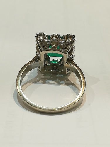 Bague 52.5 Bague entourage diamants or blanc 58 Facettes