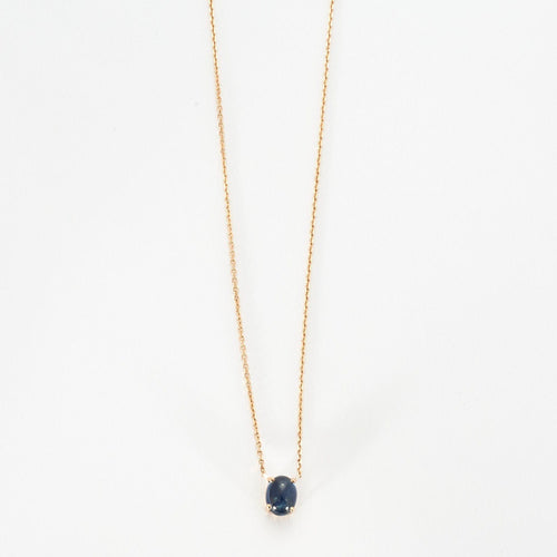 Collier Collier or rose serti d’un saphir 58 Facettes