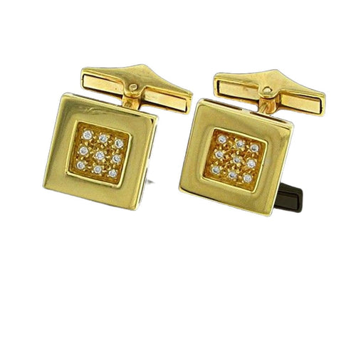 Boutons de manchette Boutons de manchette en or jaune, diamants naturels 58 Facettes JK-G200060/2