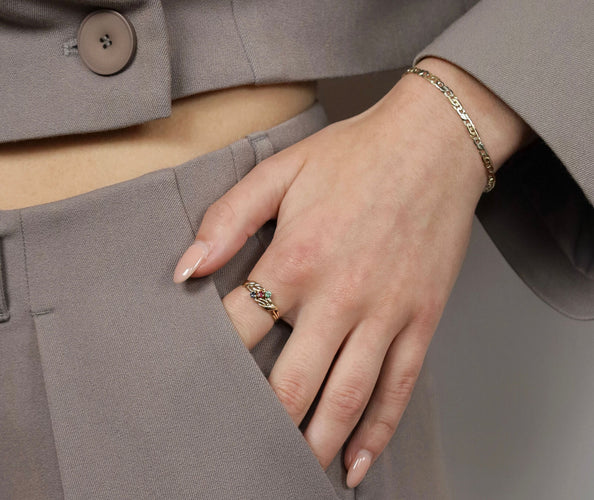 Vintage Ring mit Rubin, Smaragd & Blauem Saphir