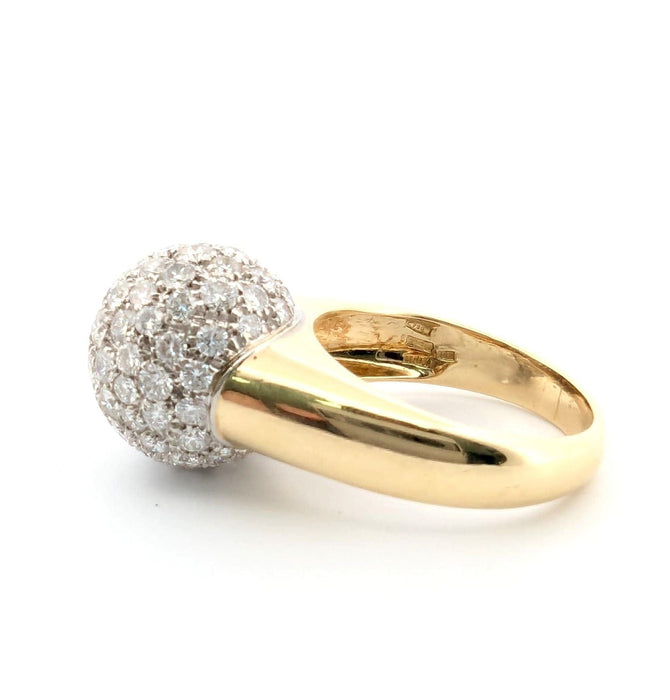 Bague Bague  or jaune pavage diamants 58 Facettes