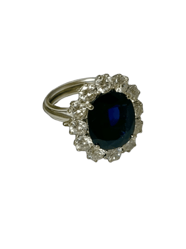 Bague 52 Bague saphir « Cœur de l’Océan » en or blanc, saphir et diamants 58 Facettes