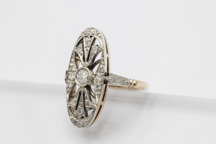 54 Unique Art Déco ring with diamonds, 1930s/1940s 58 Facettes 11284