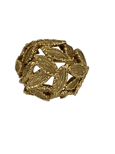 Bague 47 Bague Feuillage Michèle Morgan or jaune 58 Facettes LOT 6032