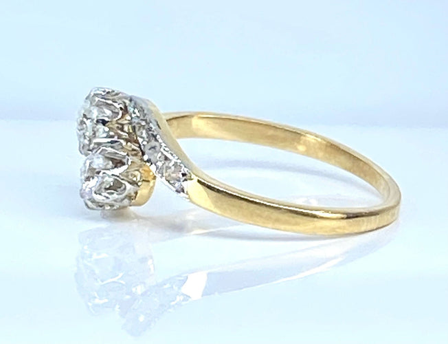 Bague 54 Bague toi et moi en or 18 carats en diamants, vers 1900 58 Facettes AB553