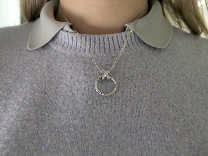 Collier collier CHAUMET liens 005.211218 diamants 0.3k or blanc 18k 58 Facettes 265472