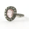 Bague 50 Bague en or blanc avec quartz rose et diamants taille brillant 58 Facettes