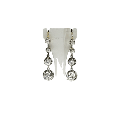 Boucles d'oreilles Boucles d'oreilles dormeuse or jaune, platine et diamants 58 Facettes Z15B51577