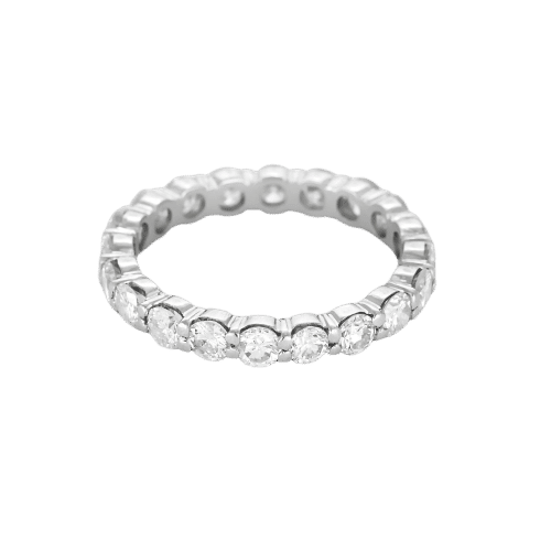 Bague 52,5 Alliance américaine  en or blanc et diamants 58 Facettes B250582