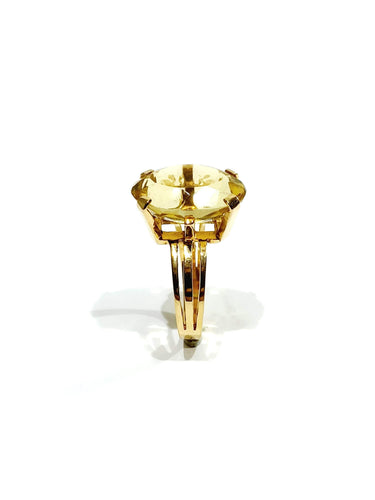 Bague 53.5 Bague Or rose et Citrine 58 Facettes