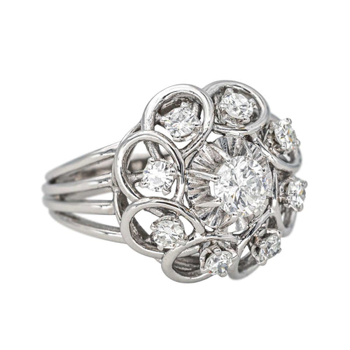 Bague 53 Bague Marguerite  Or blanc Diamant 58 Facettes 4425764CN