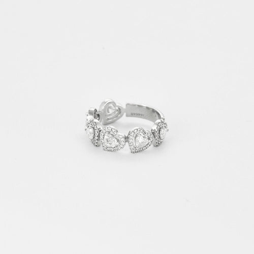 Bague 52 Messika - Alliance Joy Cœur Multi en or blanc et diamants 58 Facettes