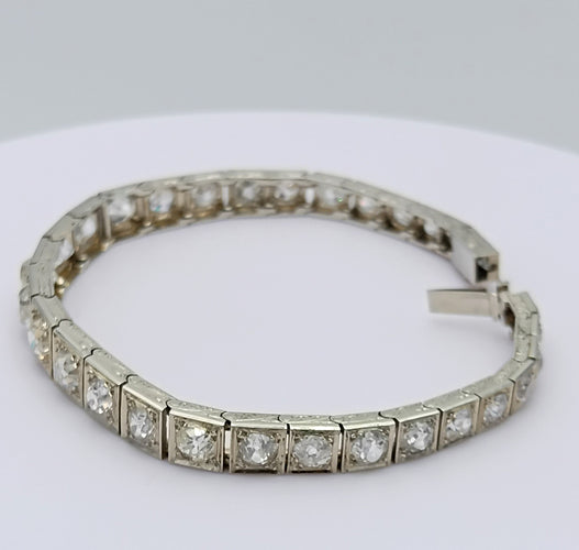 Bracelet Bracelet rivière de diamants fin XIXème en or 18K 58 Facettes