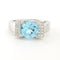 Bague 52 Bague en or blanc sertie de topazes et de diamants taille brillant jusqu'à 0,60 ct 58 Facettes