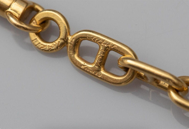 Collier CARTIER – Rare chaîne giletière Art Déco en or jaune 58 Facettes