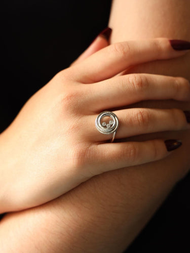 Bague 48 Chopard Bague Happy Diamonds Or blanc Diamant 58 Facettes 2238633CN