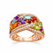 Anillo de Oro Rosa estilo Tutti Frutti, con variedad de Gemas 