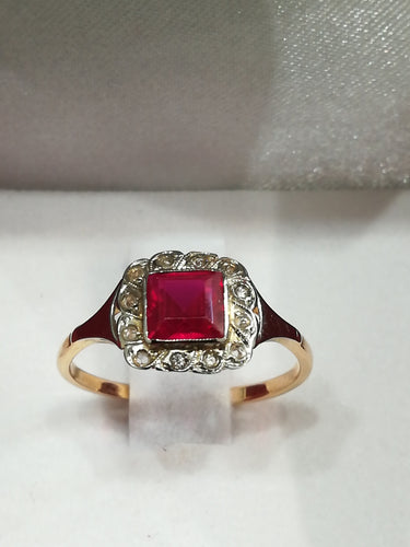 Bague Bague Ancienne 2 ors Diamants 58 Facettes