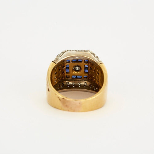 Bague 62 Chevalière Or jaune et Blanc 58 Facettes LP454/12