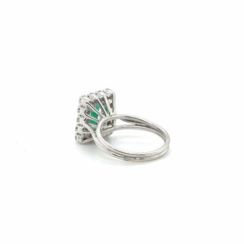 Bague 48 Bague Vintage Or blanc - Emeraude et Diamants 58 Facettes 1.0001674/1