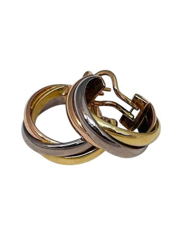 CARTIER. Clips d’oreilles "Trinity" en or jaune massif 58 Facettes 258989