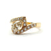 Bague 56 Bague or jaune sertie d'un diamant poire et diamants ronds 58 Facettes