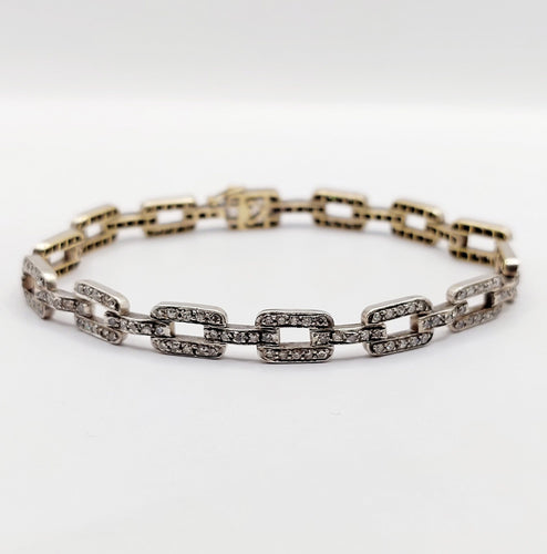 Bracelet Bracelet art déco or et argent orné de diamants 58 Facettes A05374