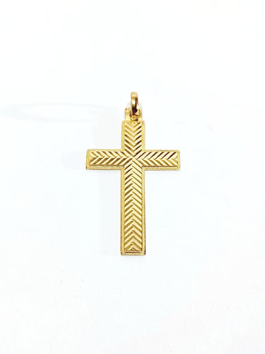 Pendentif Croix en or rose 58 Facettes