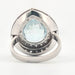 Bague 53 Anneau d'or blanc Aquamarine et diamants 58 Facettes