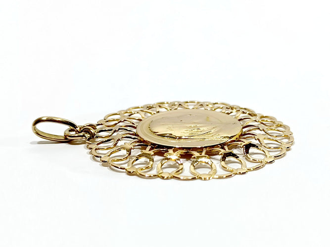 Pendentif Médaille de la Vierge en or 58 Facettes
