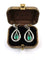 Boucles d'oreilles Boucles d’oreilles en platine avec émeraudes goutte et diamants 58 Facettes