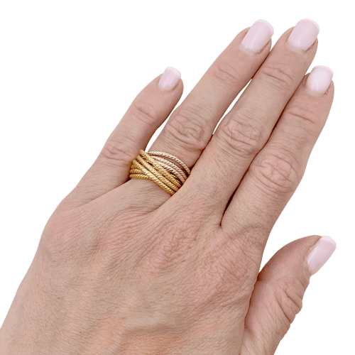 Bague 49 Bague multi-jonc trois ors. 58 Facettes 34691