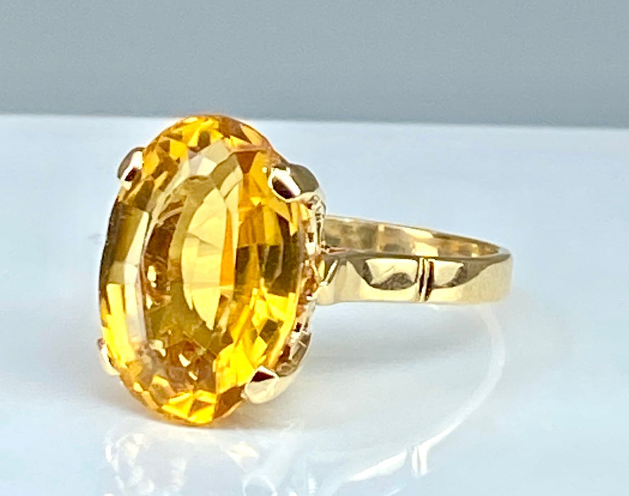 Bague 52 Bague or jaune, citrine 58 Facettes AB385