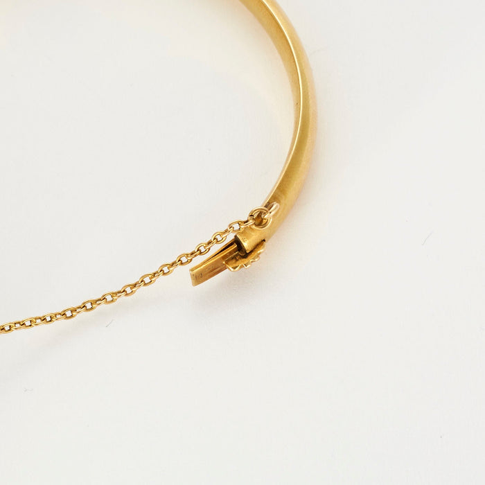 Yellow gold sapphire diamond bangle bracelet