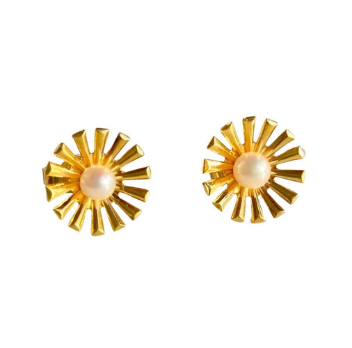 Boucles d'oreilles Boucles d’oreilles or jaune et perles 58 Facettes