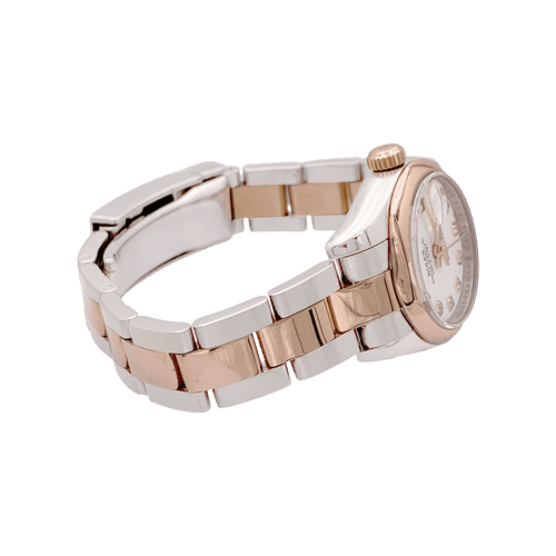 Montre Montre Rolex, "Oyster Perpetual Datejust", or rose, acier, diamants. 58 Facettes 34328