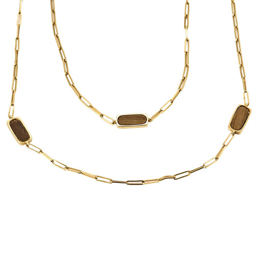 Collier DINH VAN - Rare sautoir de la collection Impression en or jaune et bois d'Amourette 58 Facettes LOR3480