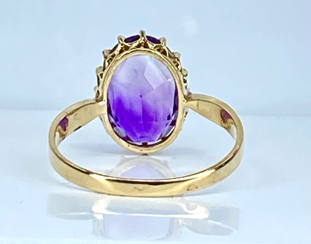 Bague Bague or jaune et améthyste 58 Facettes AB477