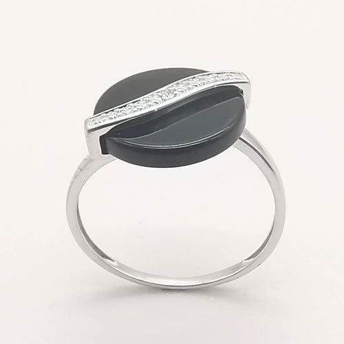 Bague 56 Bague or onyx & diamant 58 Facettes