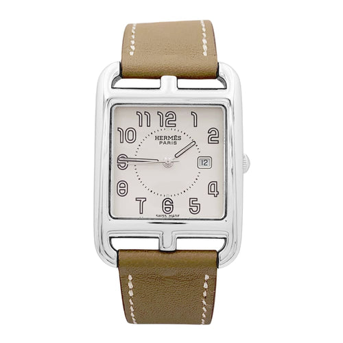 Montre Montre Hermès, "Cape Cod", acier, cuir. 58 Facettes 34829
