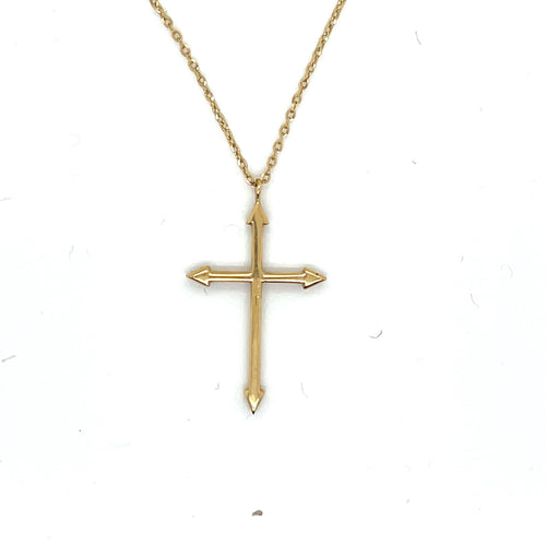 Collier Croix sur Chaine Or Jaune Diamants "Battista" Maria Battaglia 58 Facettes