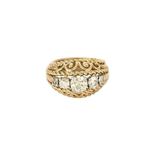 Bague 50 Bague en Or jaune & blanc 18k Diamant 58 Facettes CHAL0552