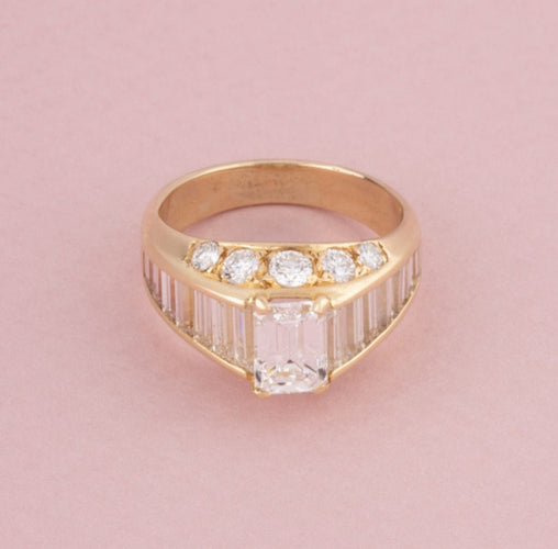 Bague 50 Bague or jaune et diamants 58 Facettes